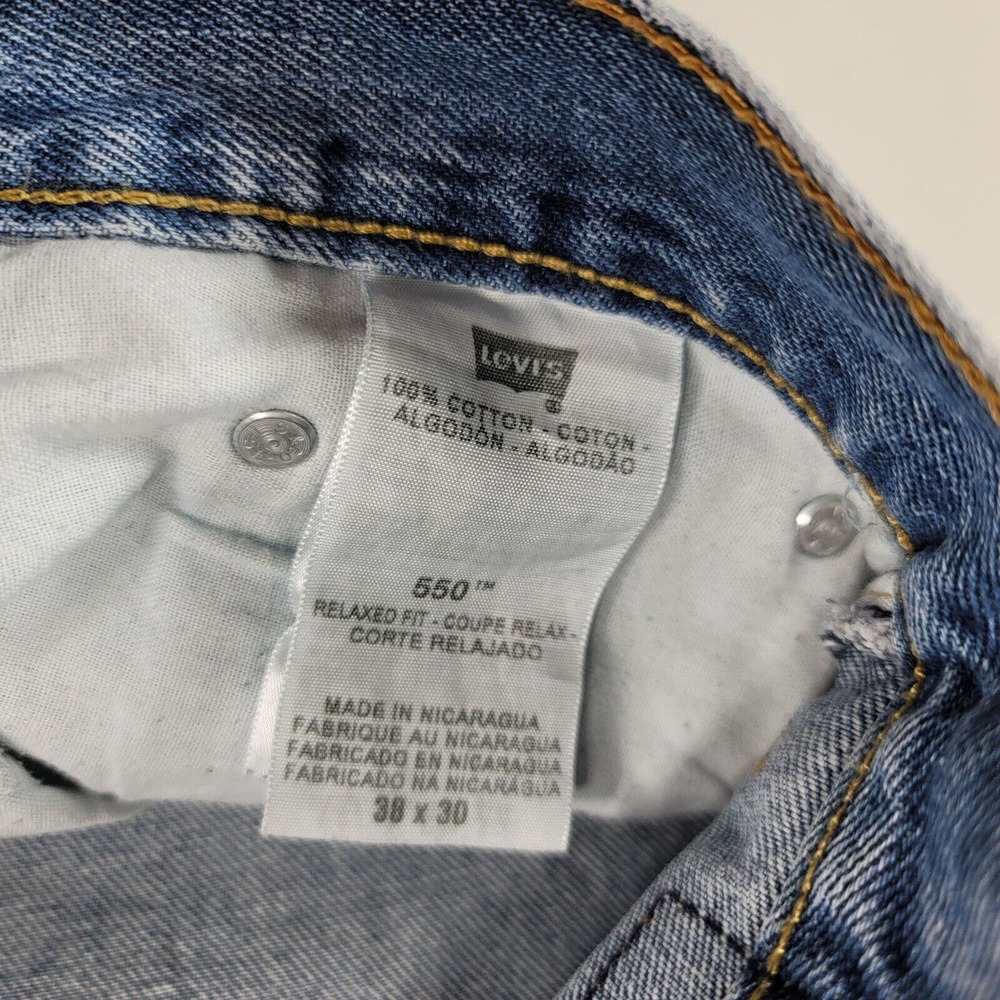 Levis 505 Jeans Mens 36x29 Blue Light Wash American Denim Straight Work - Picture 12 of 12